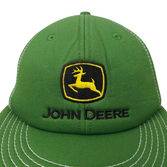 John Deere Mesh Back Snapback Cap Trucker Hat Foam Panel Visor Tractor Baseball - Picture 9 of 14